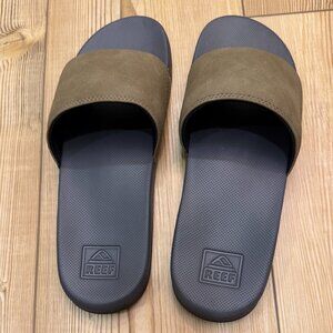 Reef One Slide Sandal Men Size 13 Grey Tan